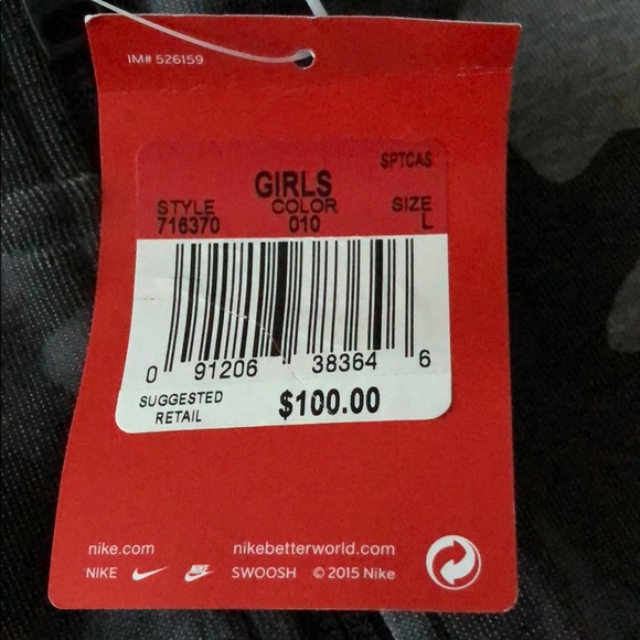 Girl’s Large Gray Camouflage Nike Zip Up Jacket - Picture 6 of 6